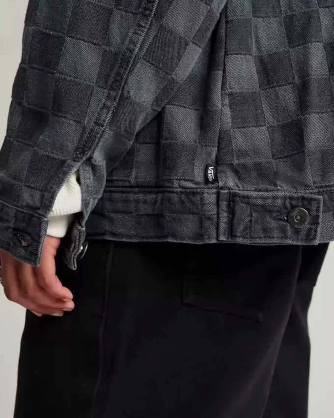 Jachetă din denim în carouri Pitstop