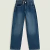 Pantaloni din denim brodat Sirelle Pantaloni din denim brodat Sirelle