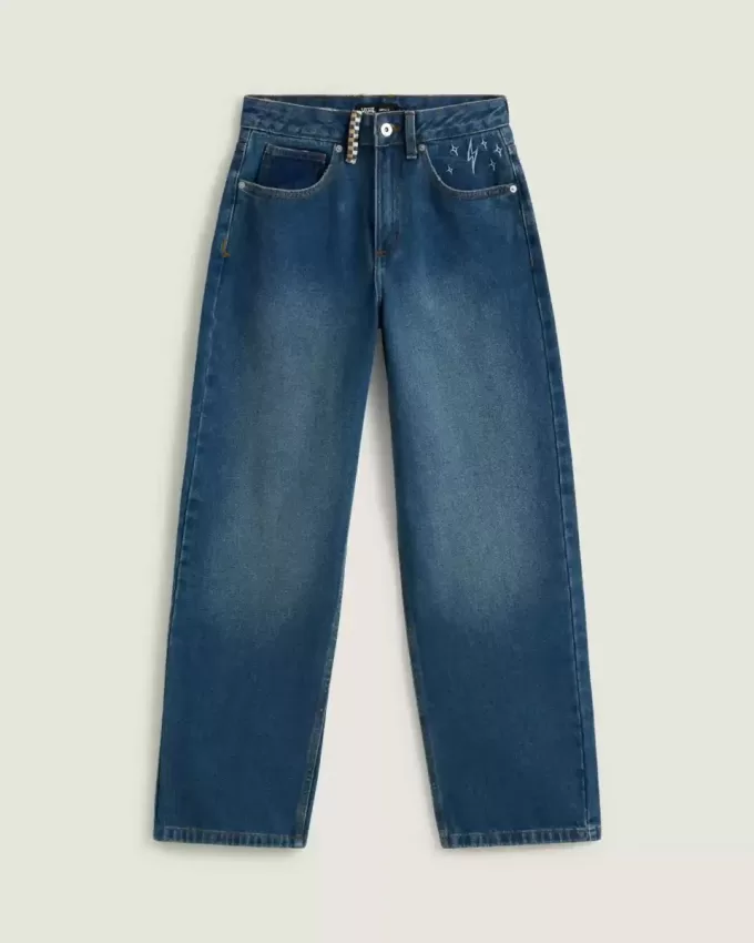 Pantaloni din denim brodat Sirelle Pantaloni din denim brodat Sirelle