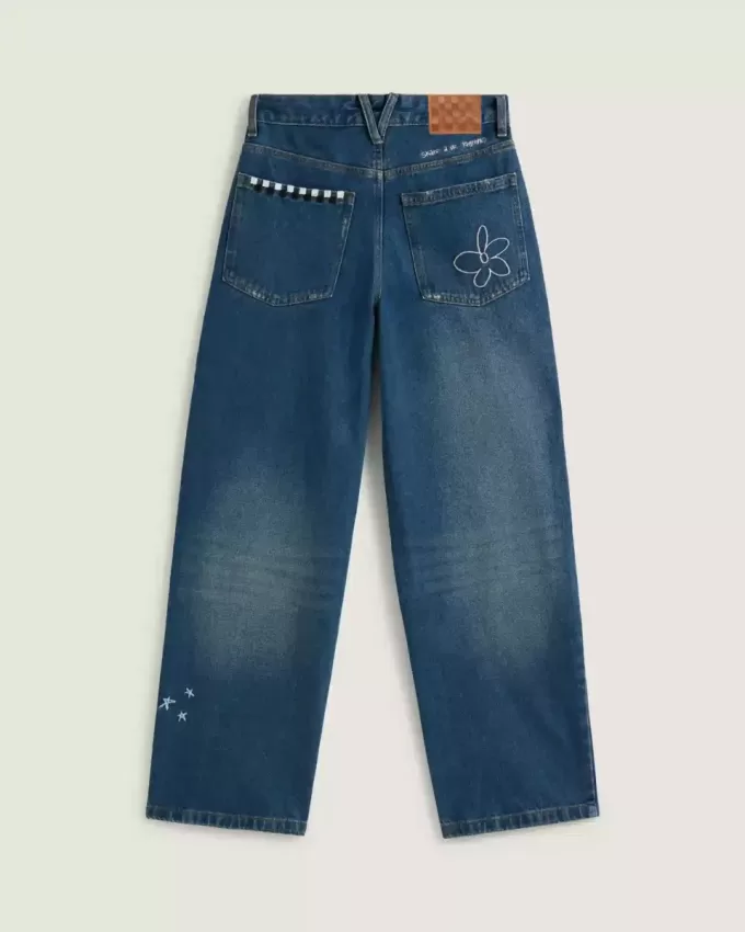 Pantaloni din denim brodat Sirelle Pantaloni din denim brodat Sirelle