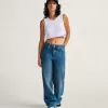 Pantaloni din denim brodat Sirelle Pantaloni din denim brodat Sirelle