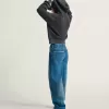 Pantaloni din denim brodat Sirelle Pantaloni din denim brodat Sirelle