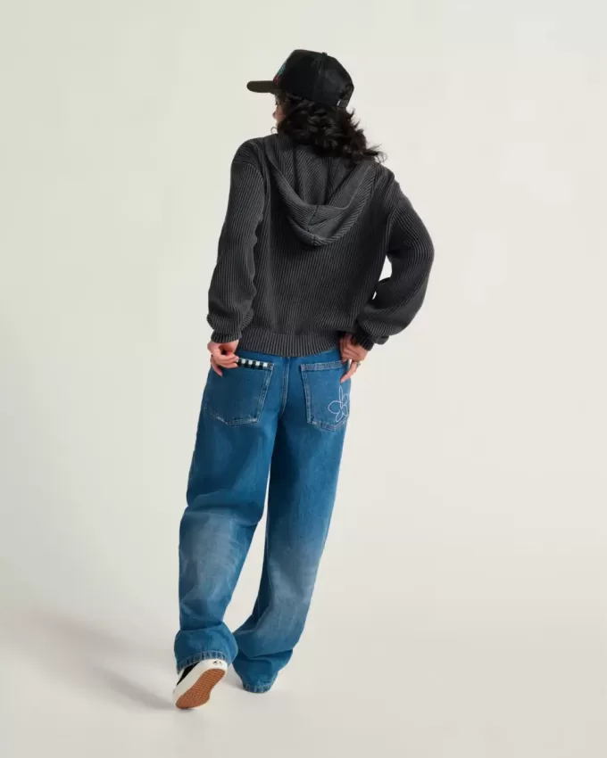 Pantaloni din denim brodat Sirelle Pantaloni din denim brodat Sirelle