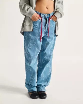 Pantaloni din denim largi Blaze Check-5