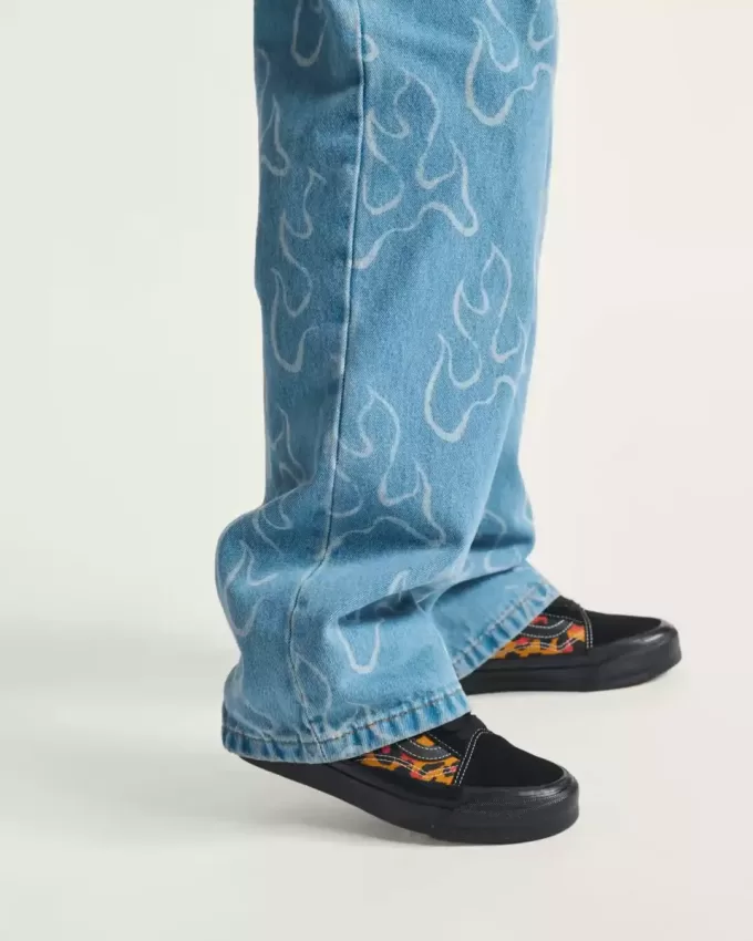 Pantaloni din denim largi Blaze Check-5