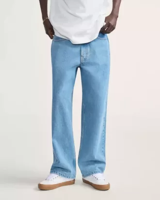 Pantaloni largi din denim Check-5