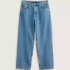 Pantaloni largi din denim Check-5