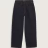 Pantaloni largi din denim Check-5
