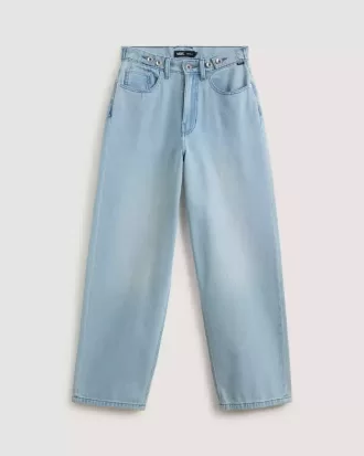 Pantaloni largi din denim Check-5