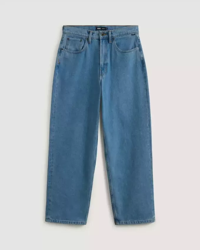 Pantaloni largi din denim Check-5