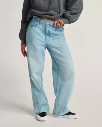 Pantaloni largi din denim Check-5