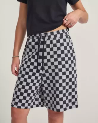 Pantaloni scurți din fleece Checkerboard