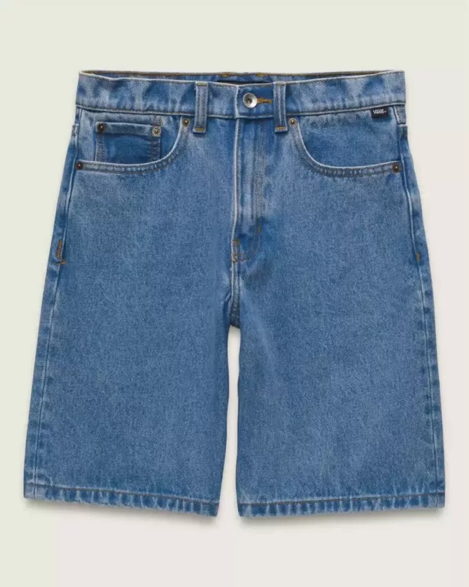 Pantaloni scurți largi din denim pentru copii Check-5 Pantaloni scurți largi din denim pentru copii Check-5