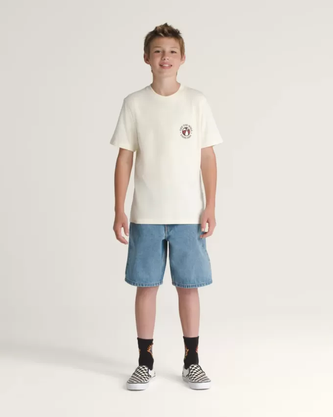 Pantaloni scurți largi din denim pentru copii Check-5 Pantaloni scurți largi din denim pentru copii Check-5