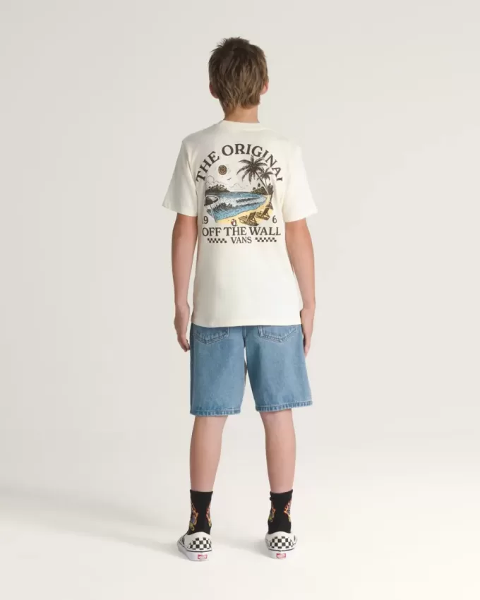 Pantaloni scurți largi din denim pentru copii Check-5 Pantaloni scurți largi din denim pentru copii Check-5