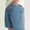 Pantaloni scurți largi din denim pentru copii Check-5 Pantaloni scurți largi din denim pentru copii Check-5