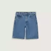 Pantaloni scurți largi din denim pentru copii Check-5 Pantaloni scurți largi din denim pentru copii Check-5