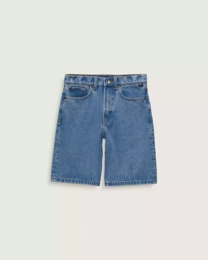 Pantaloni scurți largi din denim pentru copii Check-5 Pantaloni scurți largi din denim pentru copii Check-5