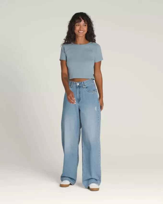 Pantaloni Sirelle Denim Puddle cu 5 buzunare Pantaloni Sirelle Denim Puddle cu 5 buzunare