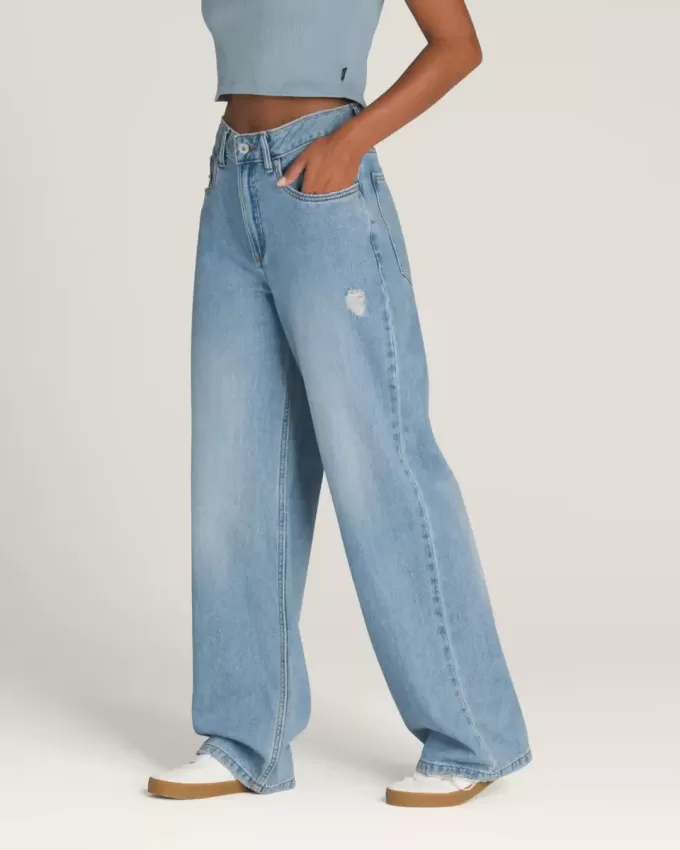 Pantaloni Sirelle Denim Puddle cu 5 buzunare Pantaloni Sirelle Denim Puddle cu 5 buzunare