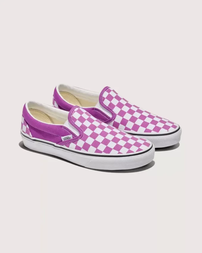 Pantof clasic cu tablă de șah cu slip-on Pantof clasic cu tablă de șah cu slip-on