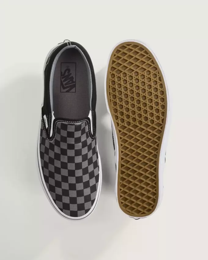 Pantof clasic cu tablă de șah cu slip-on Pantof clasic cu tablă de șah cu slip-on