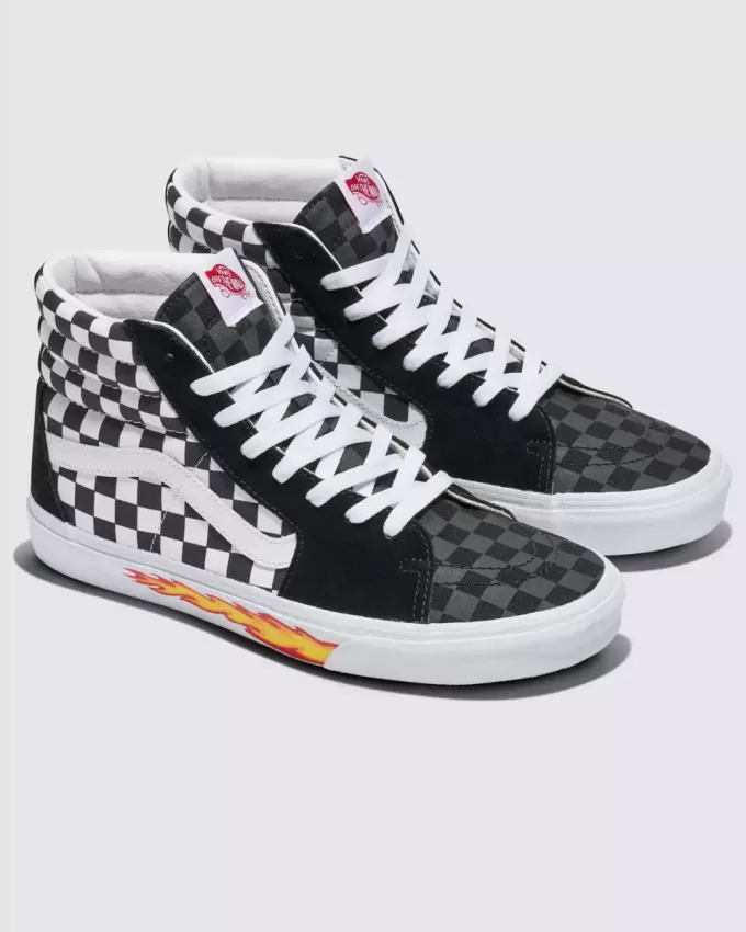Pantof Customs Sk8-Hi Checkerboard Pantof Customs Sk8-Hi Checkerboard