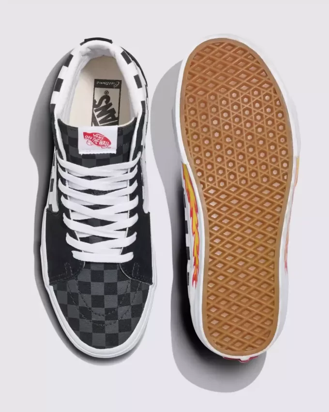 Pantof Customs Sk8-Hi Checkerboard Pantof Customs Sk8-Hi Checkerboard