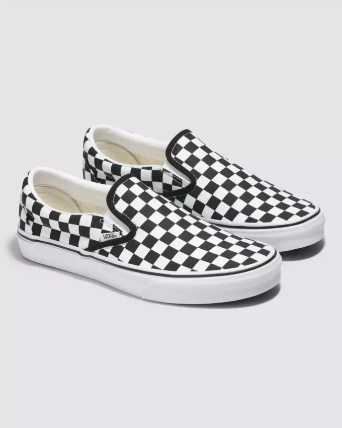 Pantof lat cu tablă de șah Customs Classic Slip-On Pantof lat cu tablă de șah Customs Classic Slip-On