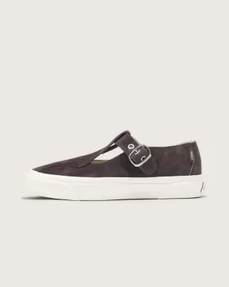Pantof premium Mary Jane din piele intoarsa