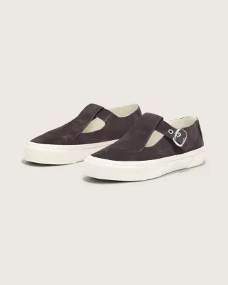 Pantof premium Mary Jane din piele intoarsa