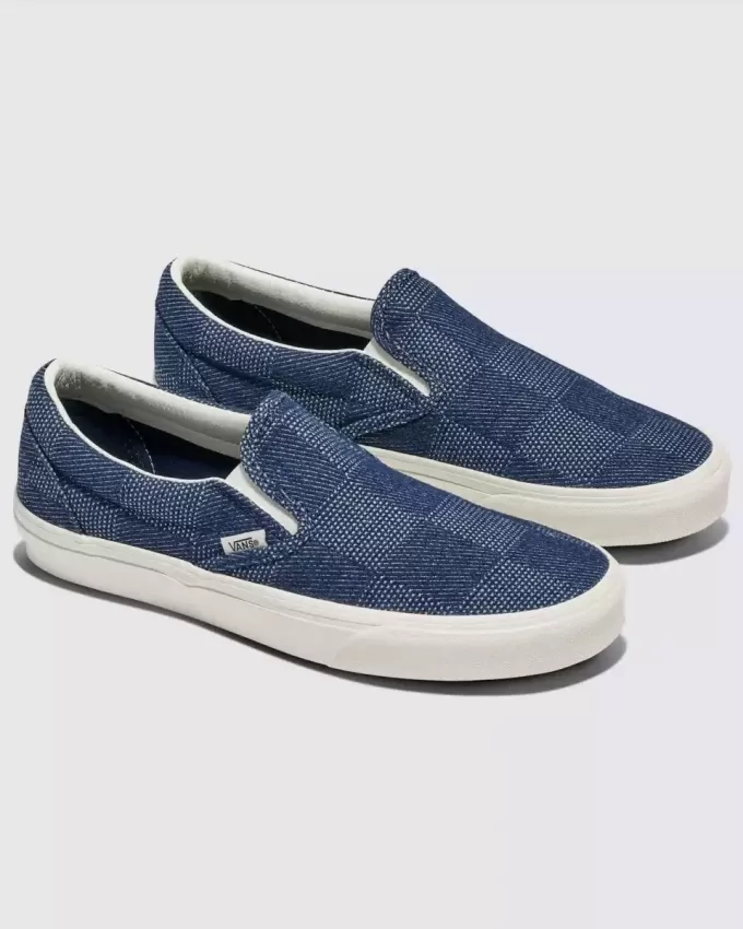 Pantofi clasici din denim cu slip-on
