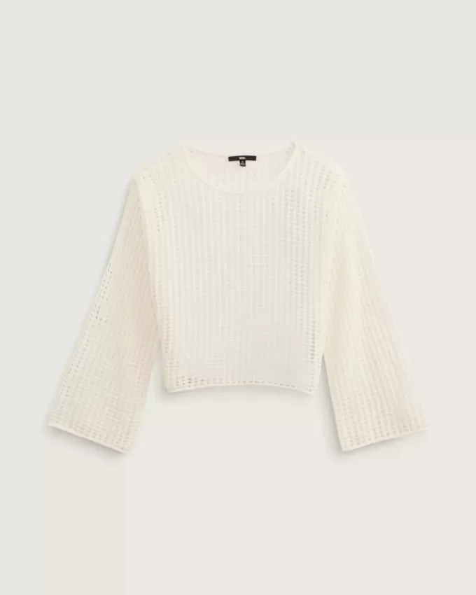 Pulover Crop Crew Mila Open Knit Pulover Crop Crew Mila Open Knit