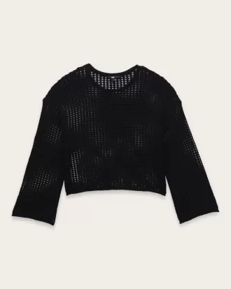 Pulover Crop Crew Mila Open Knit