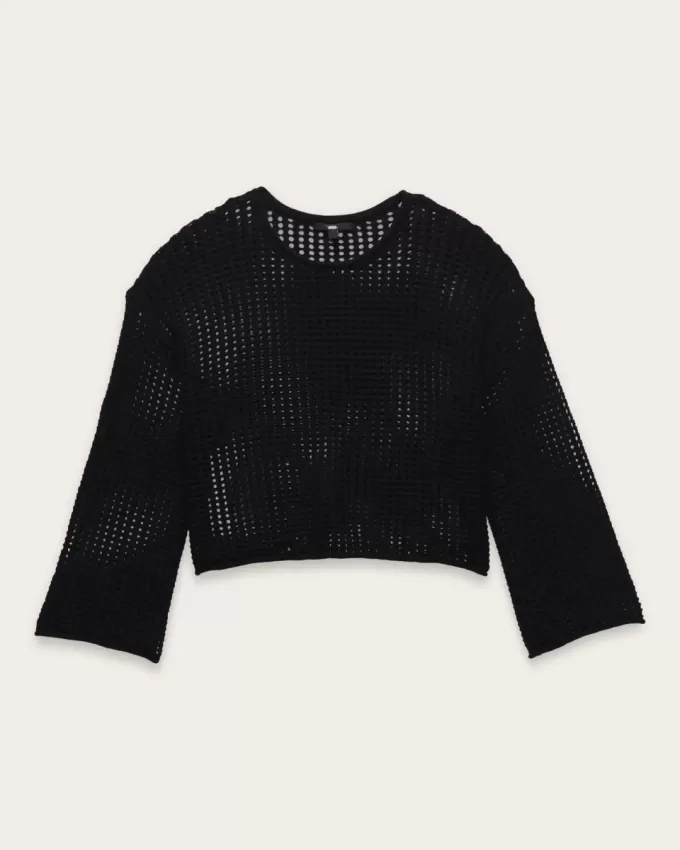 Pulover Crop Crew Mila Open Knit Pulover Crop Crew Mila Open Knit