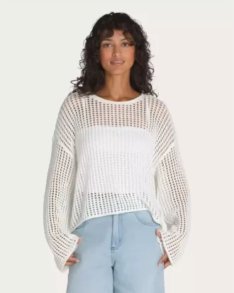 Pulover Crop Crew Mila Open Knit
