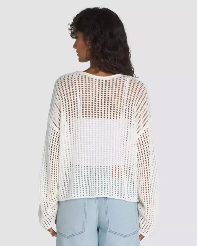 Pulover Crop Crew Mila Open Knit Pulover Crop Crew Mila Open Knit