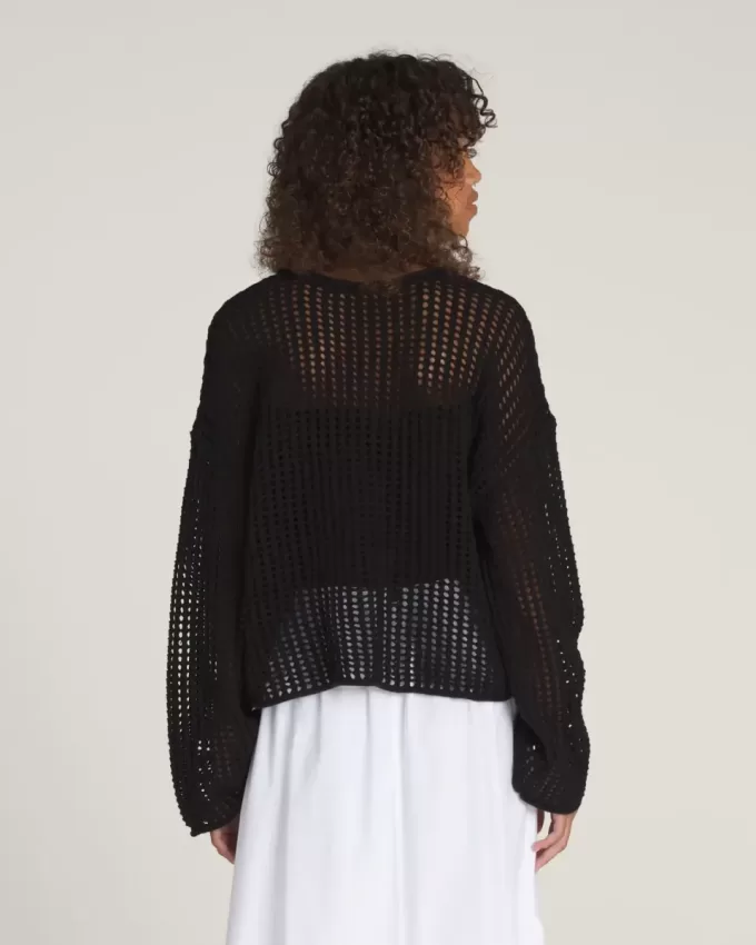 Pulover Crop Crew Mila Open Knit Pulover Crop Crew Mila Open Knit