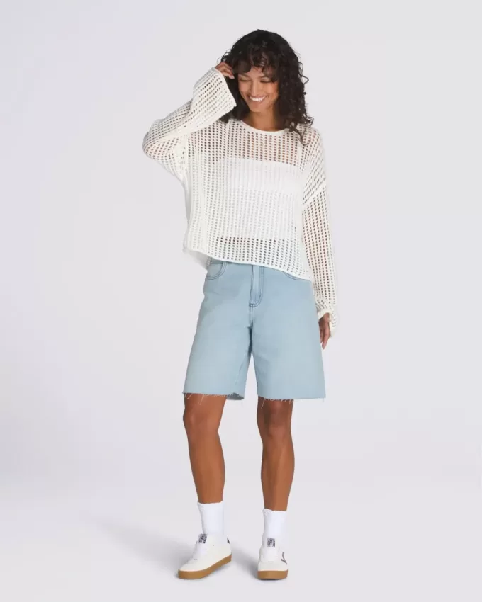 Pulover Crop Crew Mila Open Knit Pulover Crop Crew Mila Open Knit