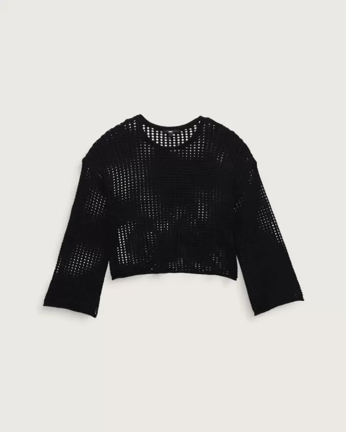 Pulover Crop Crew Mila Open Knit Pulover Crop Crew Mila Open Knit
