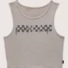 Tank top crop cu plăci de șah Tank top crop cu plăci de șah