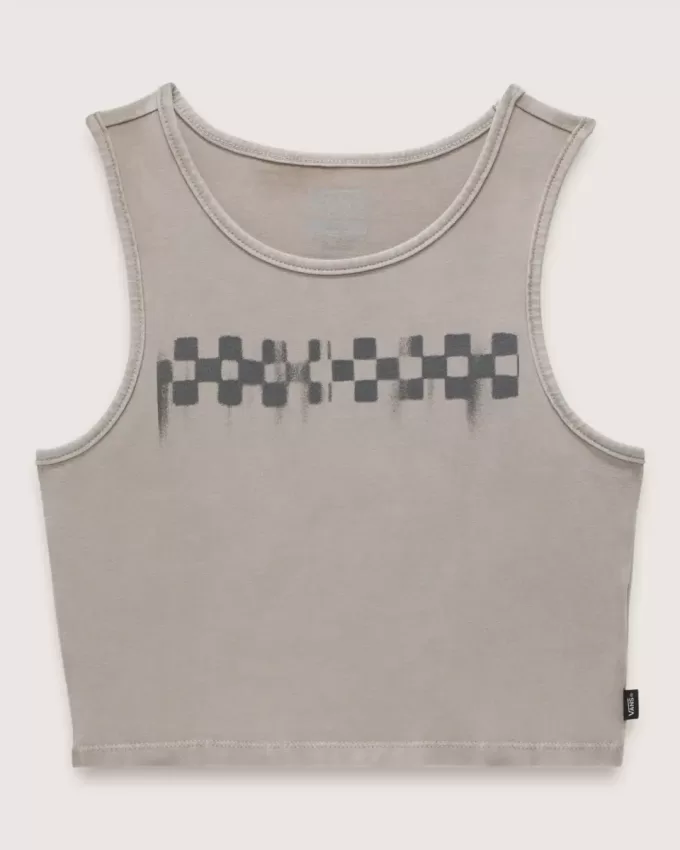 Tank top crop cu plăci de șah Tank top crop cu plăci de șah