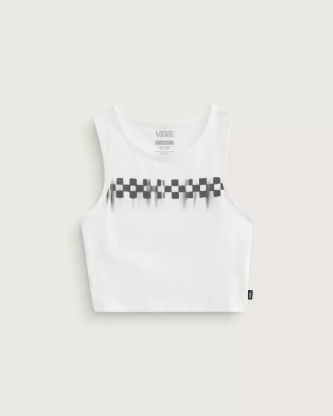 Tank top crop cu plăci de șah
