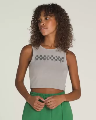 Tank top crop cu plăci de șah
