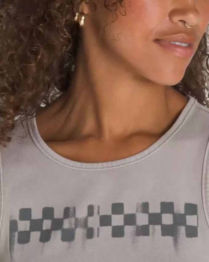 Tank top crop cu plăci de șah Tank top crop cu plăci de șah