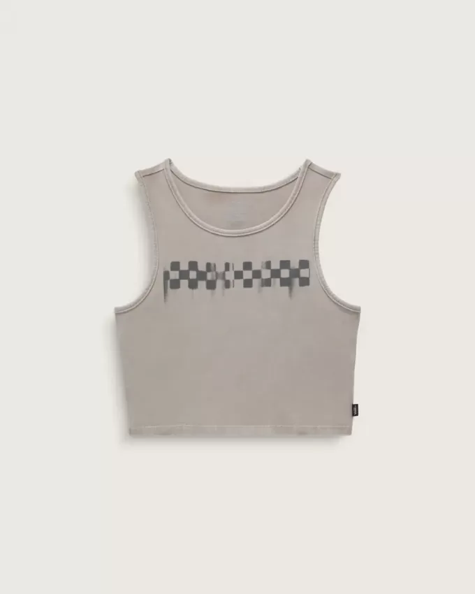 Tank top crop cu plăci de șah Tank top crop cu plăci de șah