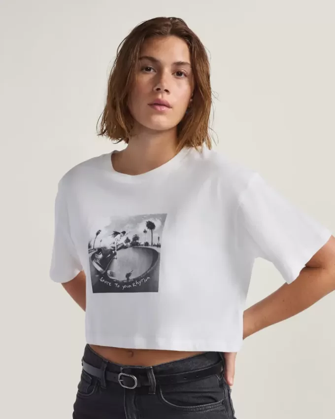 Tricou Crop Relaxat Rhythm