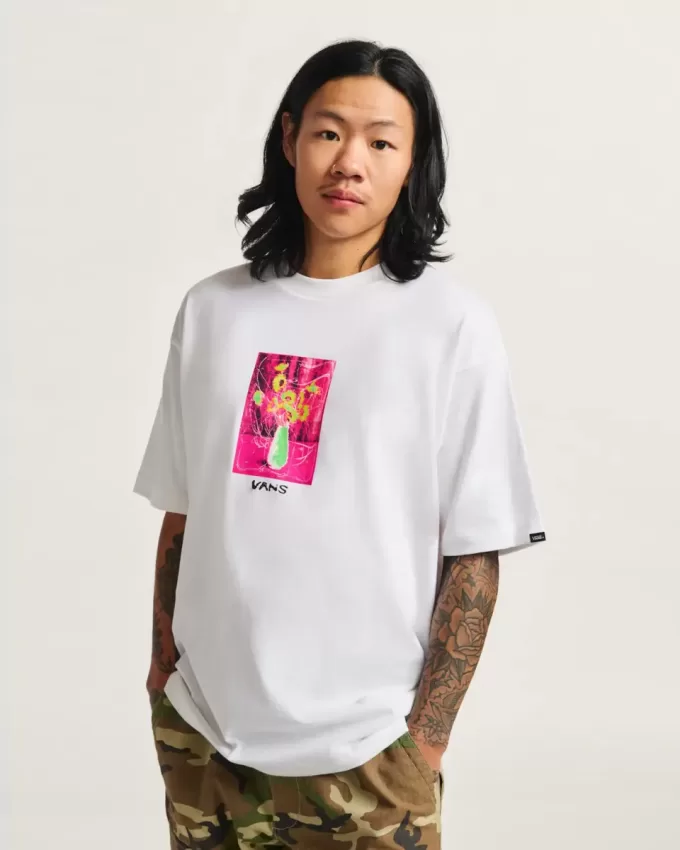 Tricou cu decor floral Tricou cu decor floral