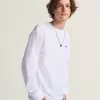 Tricou cu mânecă lungă cu logo pe piept stâng Tricou cu mânecă lungă cu logo pe piept stâng