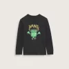 Tricou cu mânecă lungă pentru copii Frankenwaffle Halloween Tricou cu mânecă lungă pentru copii Frankenwaffle Halloween